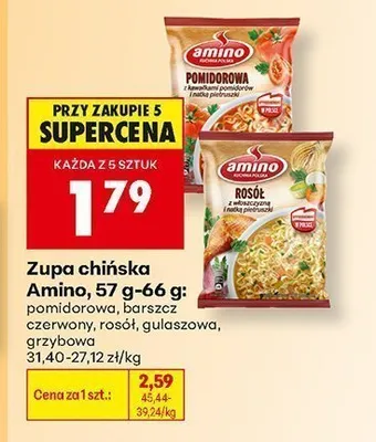 Zupa chińska rosół Amino promocja w Biedronka