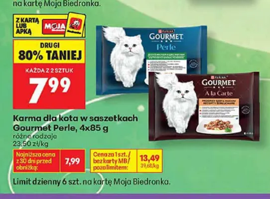 Karma dla kota w saszetkach Gourmet Perle 4-pak promocja w Biedronka