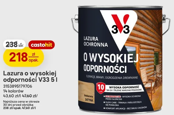 Lazura o wysokiej odporności promocja w Castorama