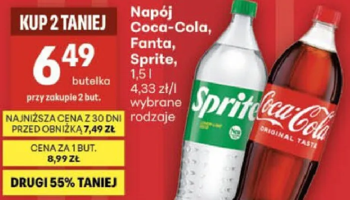 Napój Coca-Cola, Fanta, Sprite promocja w Delikatesy Centrum