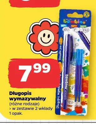 Długopis wymazywalny Bambino z dwoma wkładami promocja w Netto