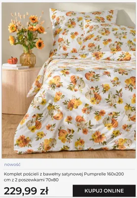 Komplet pościeli z bawełny satynowej Pumprelle home&you 160x200 cm z 2 poszewkami 70x80 promocja w home&you