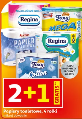 Papiery toaletowe 4 rolki promocja w Auchan