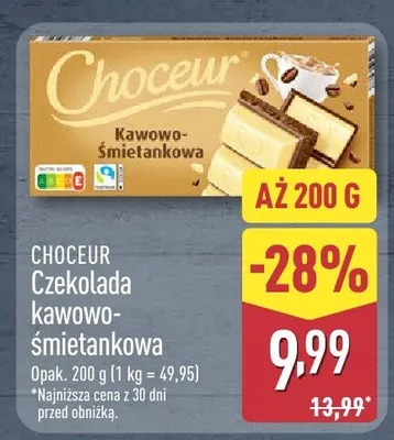 Czekolada kawowo-śmietankowa promocja w Aldi