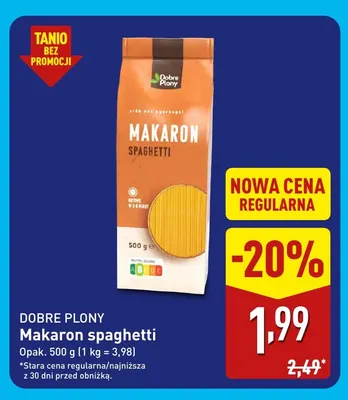 Makaron spaghetti Dobre Plony promocja w Aldi