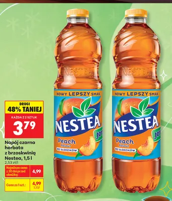 Napój czarna herbata z brzoskwinią Nestea promocja w Biedronka
