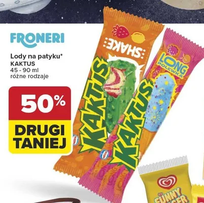 Lody na patyku Kaktus promocja w Carrefour