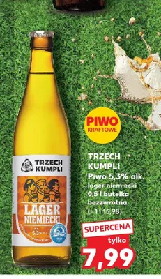 Piwo Trzech Kumpli Lager Niemiecki promocja w Kaufland