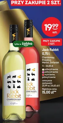 Wino różowe Jack Rabbit Zinfandel promocja w Żabka