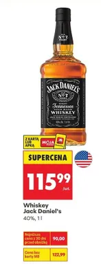 Whiskey Jack Daniel's 1 l promocja w Biedronka