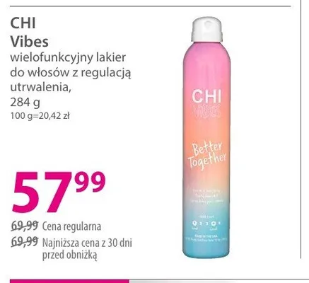 Wielofunkcyjny lakier do włosów z regulacją utrwalenia CHI Vibes promocja w Hebe