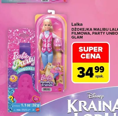 Lalka Barbie Party Unboxed Glam promocja w Carrefour