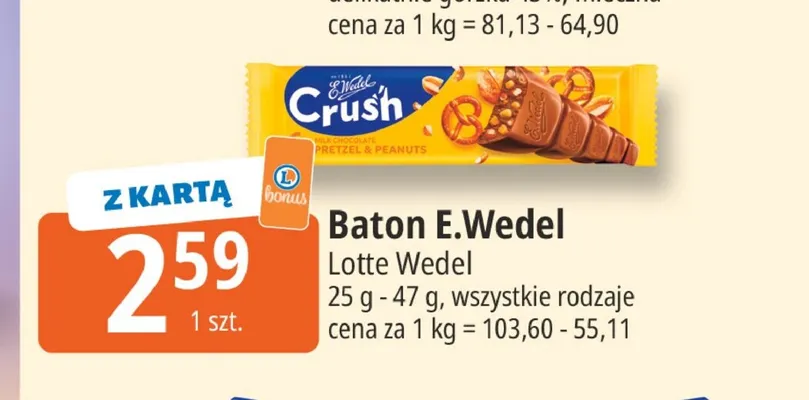 Baton E.Wedel Crush Pretzel & Peanuts promocja w Leclerc
