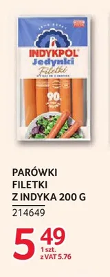 Parówki Filetki z indyka Indykpol promocja w Selgros