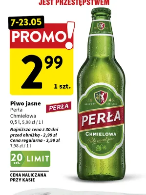 Piwo jasne Perła Chmielowa promocja w Intermarche