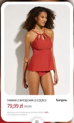 Tankini z wycięciami (2 części) Bonprix promocja w bonprix