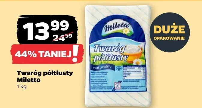 Twaróg półtłusty promocja w Netto