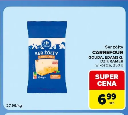 Ser żółty Carrefour gouda w kostce promocja w Carrefour Market