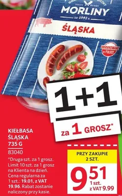 Kiełbasa śląska Morliny 735 g promocja w Selgros