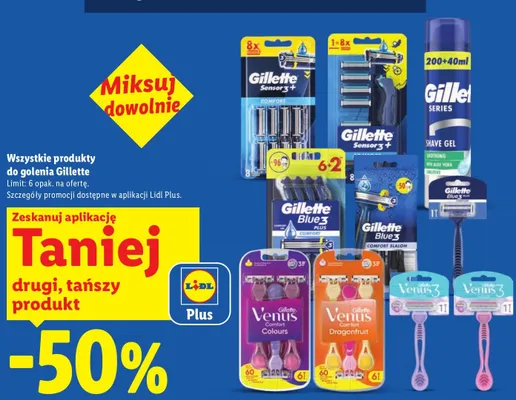 Maszynki do golenia Gillette Blue 3 Comfort Slalom 8-pak promocja w Lidl