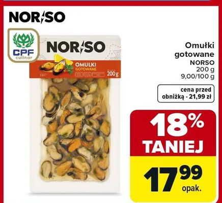 Omułki gotowane promocja w Carrefour