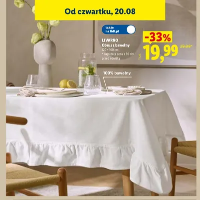Obrus z bawełny Livarno 120x160 cm promocja w Lidl