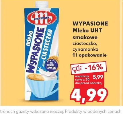 Mleko UHT smakowe ciasteczko Wypasione promocja w Kaufland