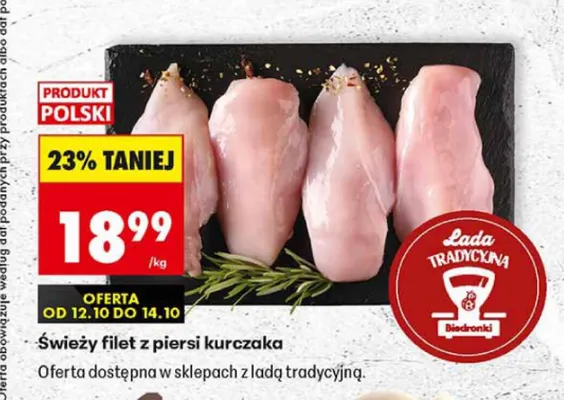 Świeży filet z piersi kurczaka promocja w Biedronka