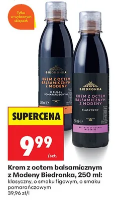 Krem z octem balsamicznym z Modeny klasyczny o smaku pomarańczowym promocja w Biedronka
