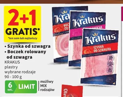 Szynka od szwagra w plastrach Krakus promocja w Intermarche