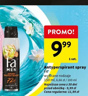 Antyperspirant spray FA promocja w Intermarche