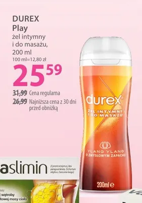 Żel intymny i do masażu Durex Play Ylang Ylang promocja w Hebe