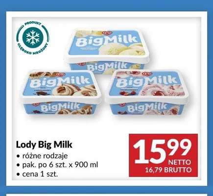 Lody Big Milk promocja w Makro