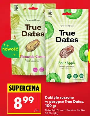 Daktyle suszone w posypce Pistachio Cream True Dates promocja w Biedronka