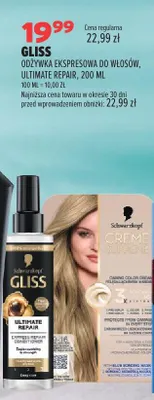 Odżywka ekspresowa do włosów Gliss Ultimate Repair promocja w Drogerie Natura