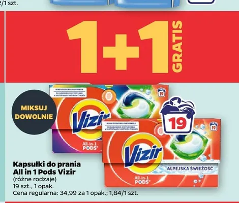 Kapsułki do prania All in 1 Pods Vizir promocja w Netto