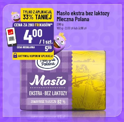 Masło ekstra bez laktozy Mleczna Polana promocja w POLOmarket