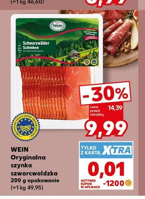 Oryginalna szynka szwarcwaldzka Wein promocja w Kaufland