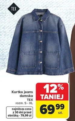 Kurtka jeans damska TEX rozm. S - XL promocja w Carrefour