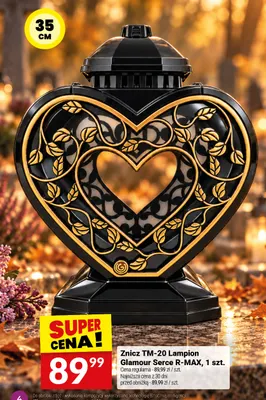 Znicz TM-20 Lampion Glamour Serce R-MAX 35 cm promocja w Twój Market