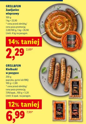 Kiełbaski w przyprawach w posypce paprykowej Czas na grill promocja w Lidl