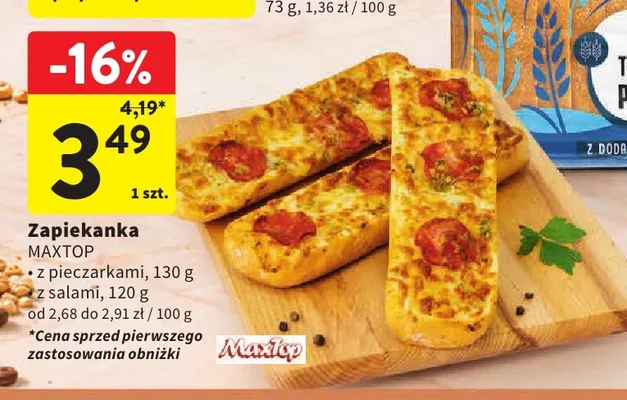 Zapiekanka z pieczarkami Maxtop promocja w Intermarche