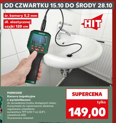 Kamera inspekcyjna z wyświetlaczem Parkside promocja w Kaufland