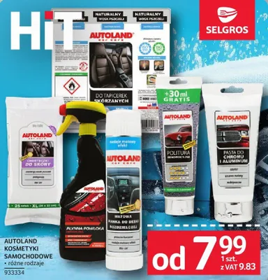Kosmetyki samochodowe Autoland różne rodzaje promocja w Selgros
