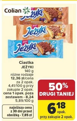 Ciastka Jeżyki Classic Colian promocja w Carrefour Market