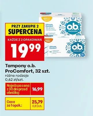 Tampony ProComfort, różne rodzaje promocja w Biedronka