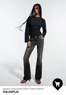 Jeansy o kroju bootcut slim z niskim stanem promocja w Bershka