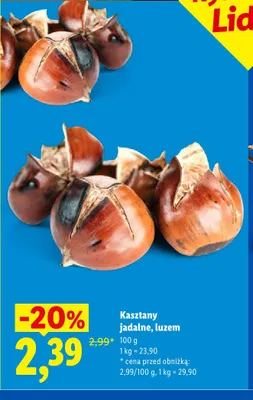 Kasztany jadalne luzem promocja w Lidl
