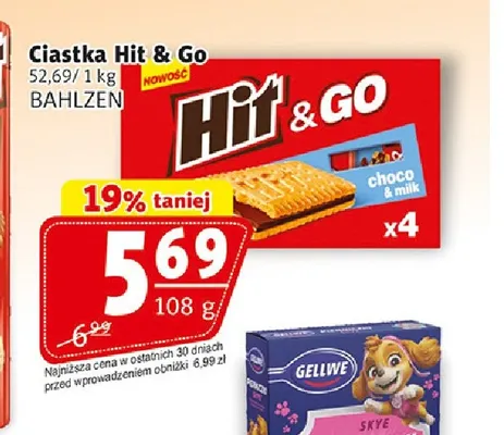 Ciastka Hit & Go 4-pak Bahlsen promocja w Prim Market