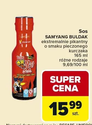 Sos Samyang Buldak ekstremalnie pikantny o smaku pieprzu koreczka promocja w Carrefour
